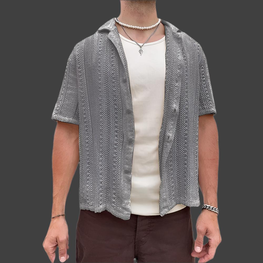 knitted cardigan Hollow Short Sleeve