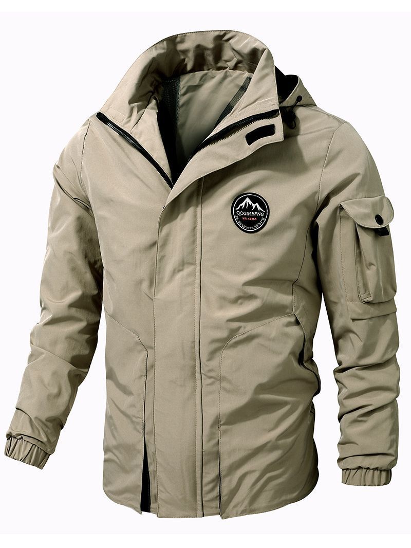 Plus Size Coat Men's Hooded Jacket Outdoor Mountaineering Leisure