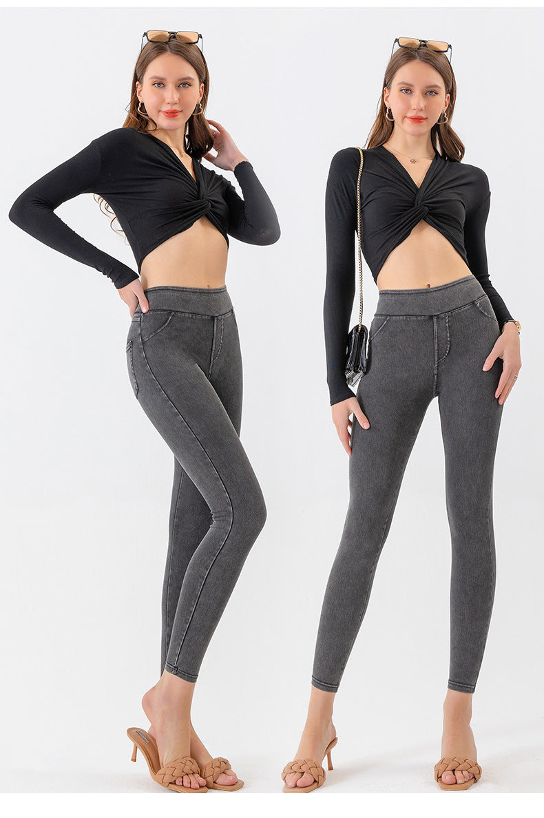 High waist tight Denim Yoga Pants