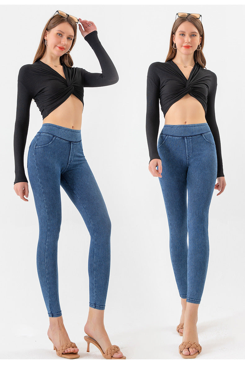 High waist tight Denim Yoga Pants