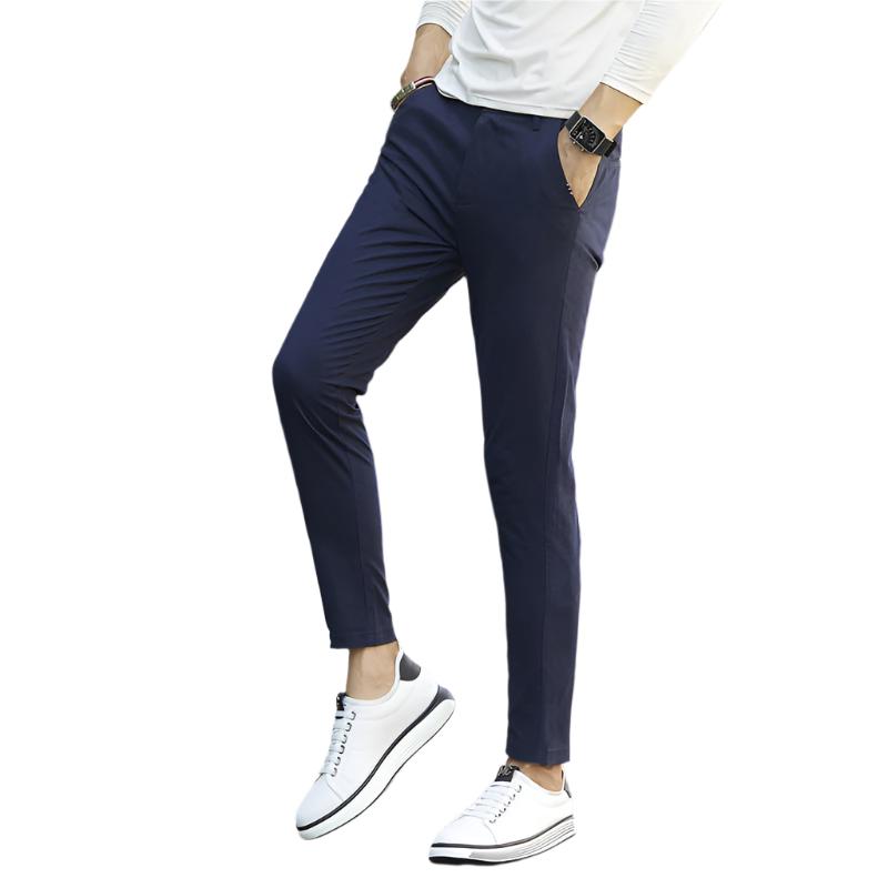 Casual pants men's 9-point pants slim feet teenagers