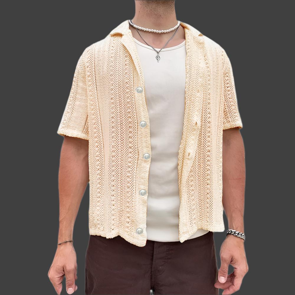 knitted cardigan Hollow Short Sleeve