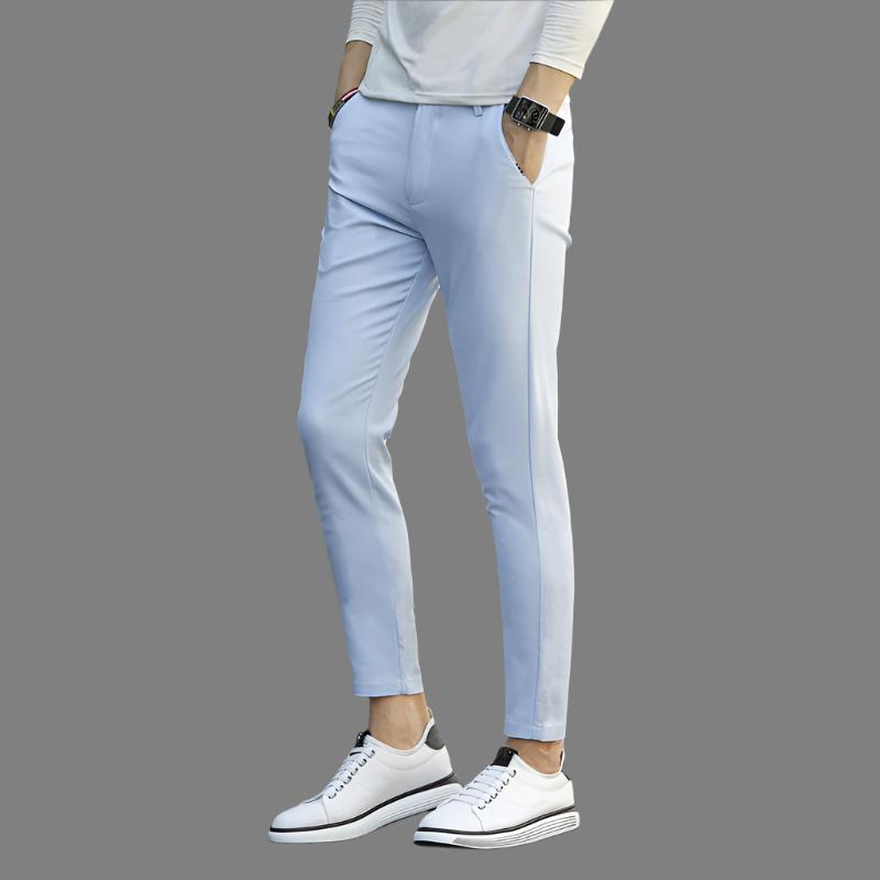 Casual pants men's 9-point pants slim feet teenagers