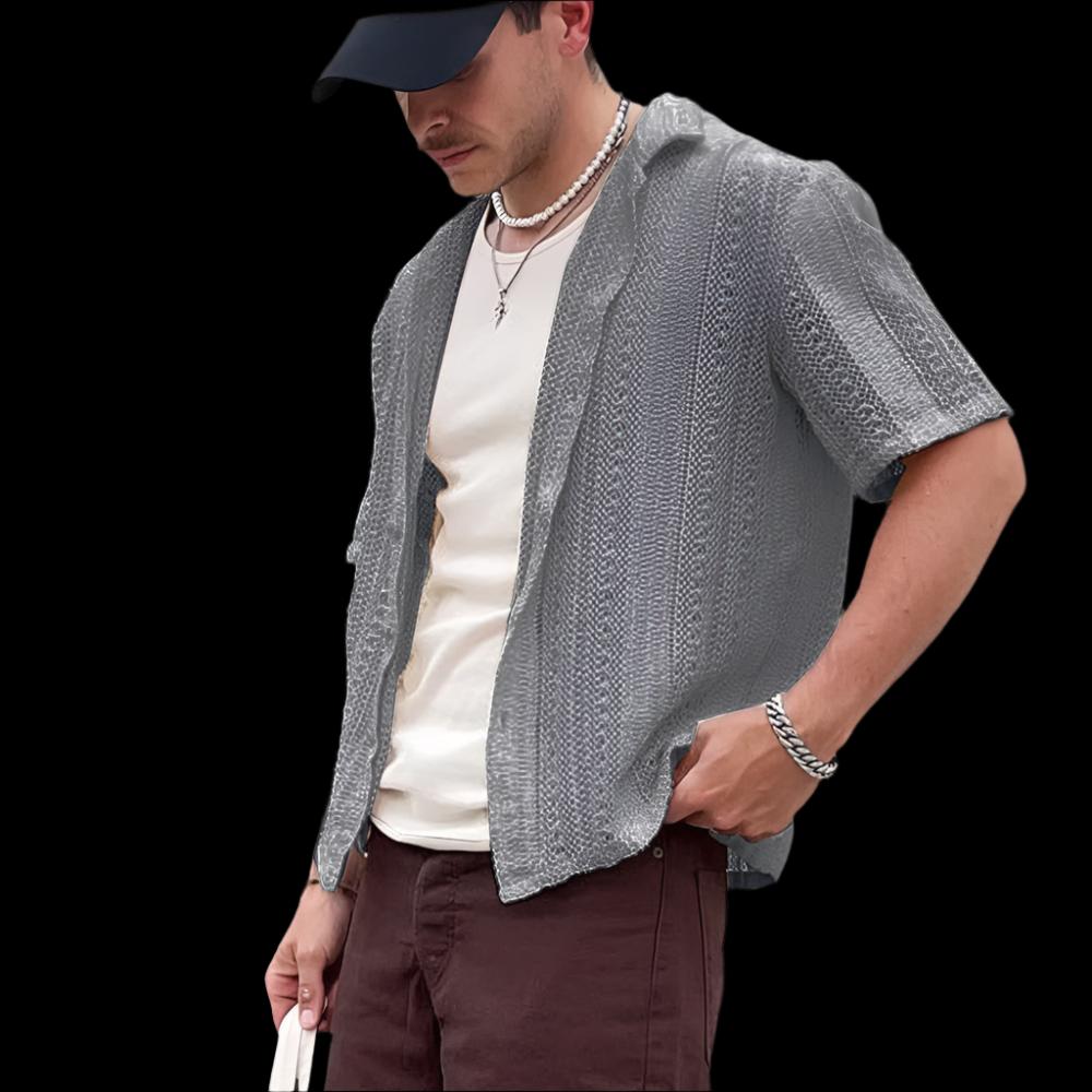 knitted cardigan Hollow Short Sleeve