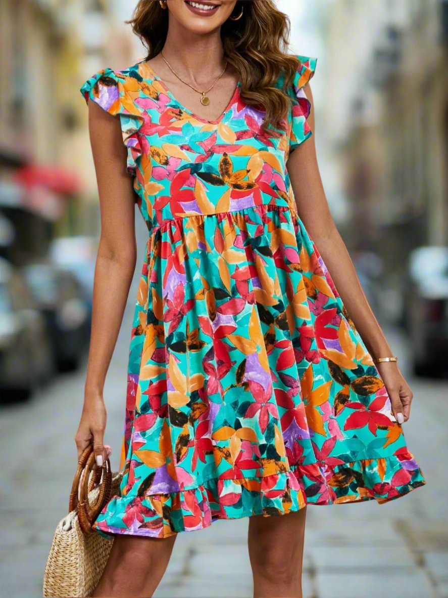 Summer leaf Print Dress