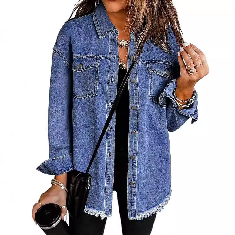 Fashion Denim Jacket Women's Button Shirt