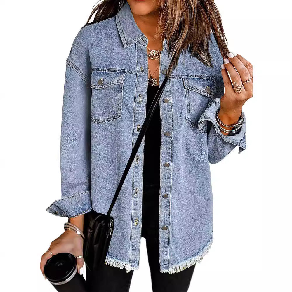 Fashion Denim Jacket Women's Button Shirt