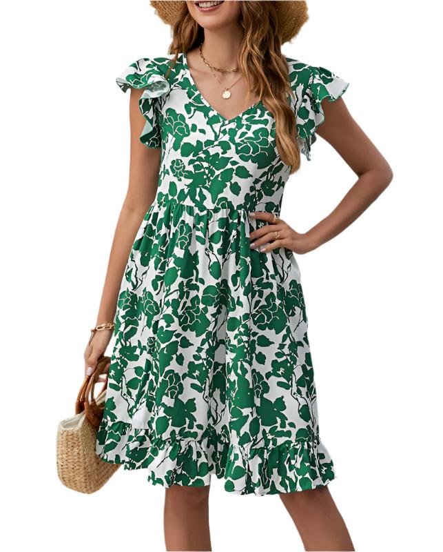 Summer leaf Print Dress