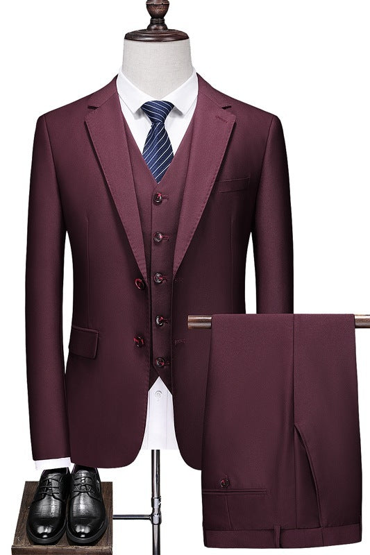 Suit Solid Color Three Pieces Set