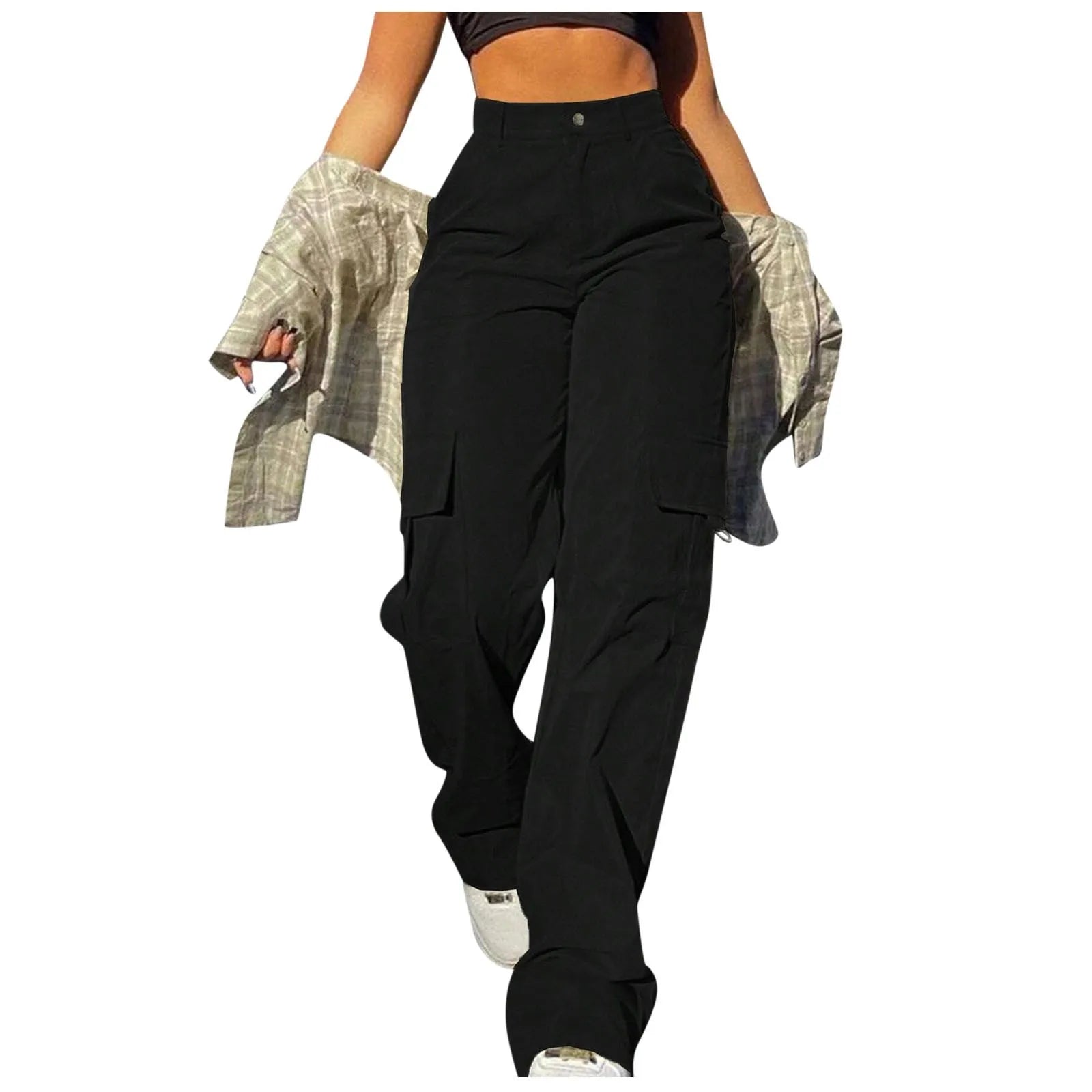 High-Waisted Wide Leg Twill Chino Pants