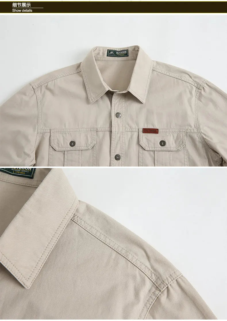 High-Quality Cotton Military cargo shirt