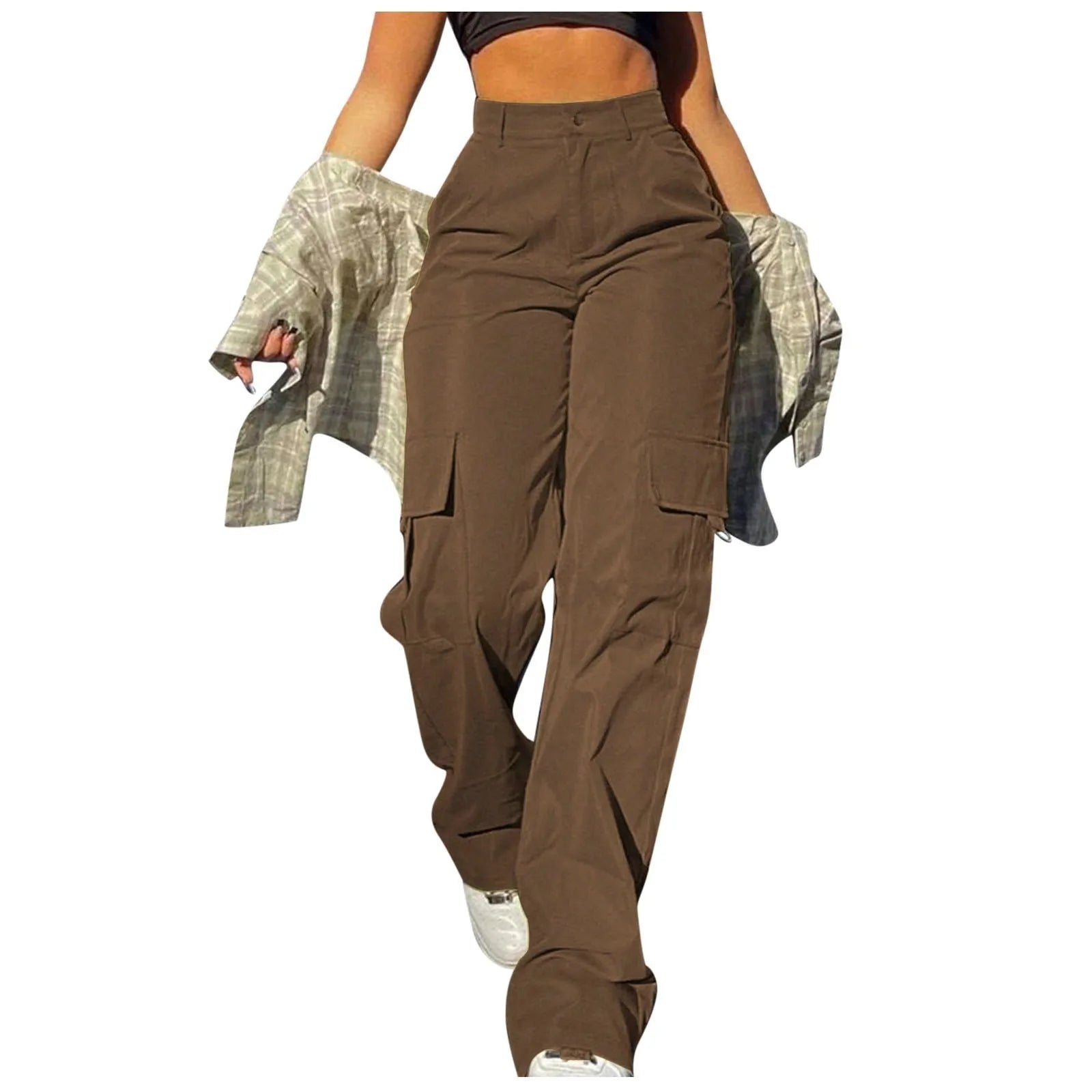 High-Waisted Wide Leg Twill Chino Pants