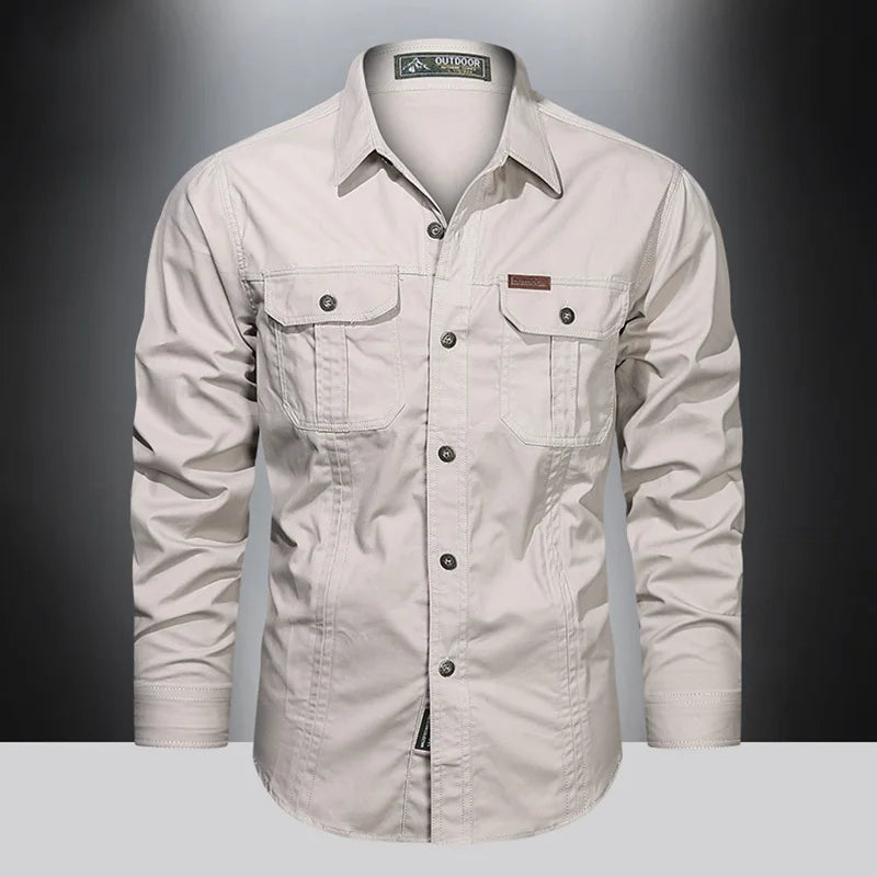 High-Quality Cotton Military cargo shirt