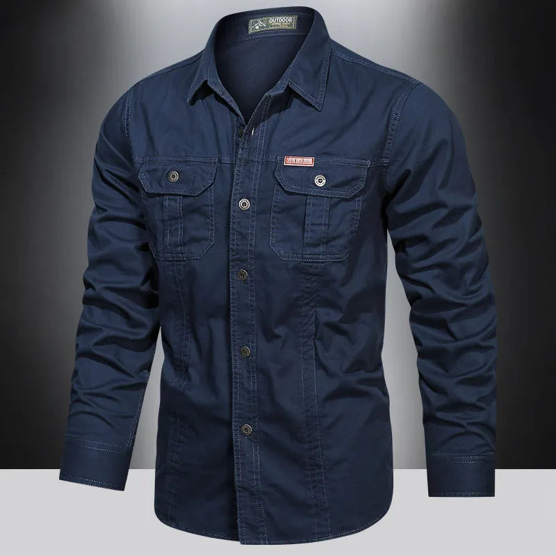 High-Quality Cotton Military cargo shirt