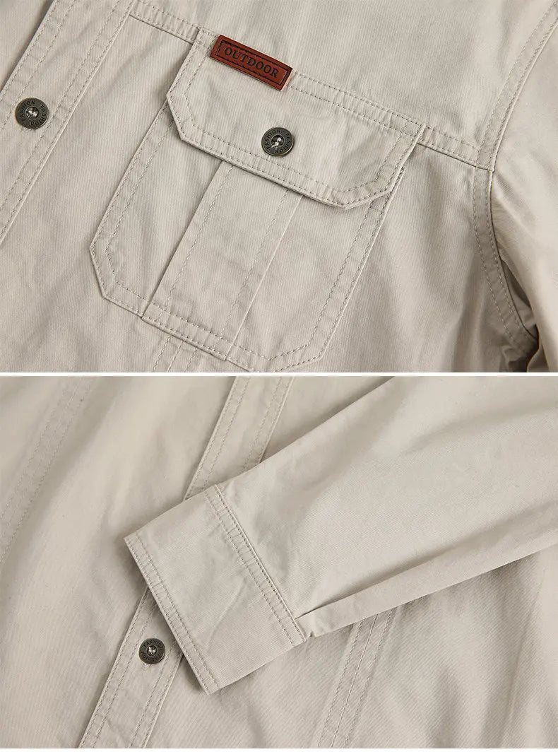 High-Quality Cotton Military cargo shirt