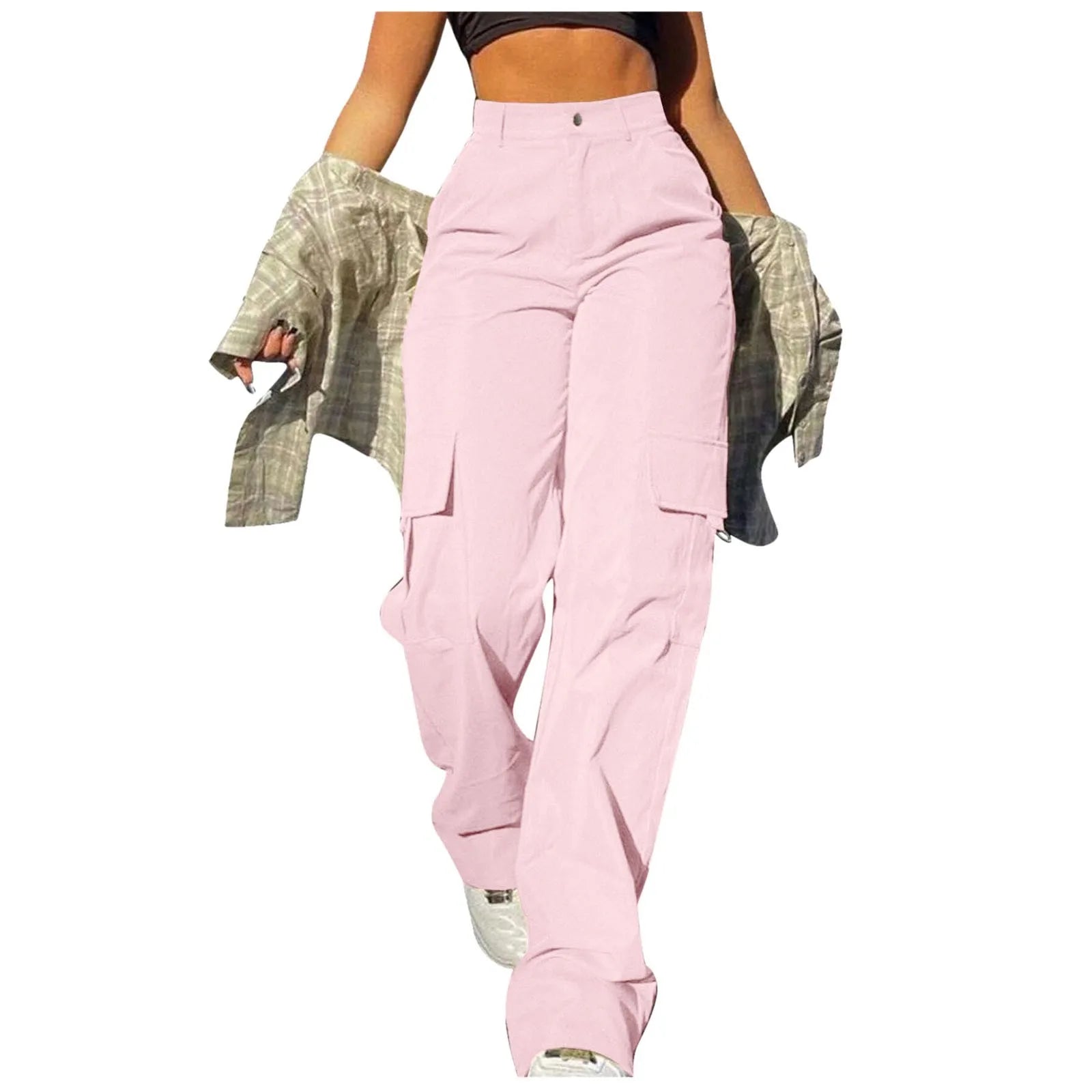 High-Waisted Wide Leg Twill Chino Pants