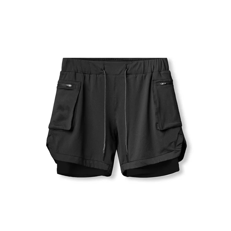 Men Sportswear Double-deck Running Shorts