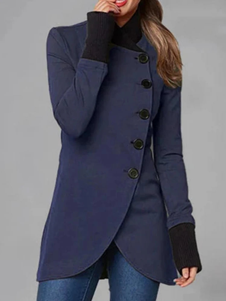 Women's Mid-Length Irregular Hem Winter Overcoat