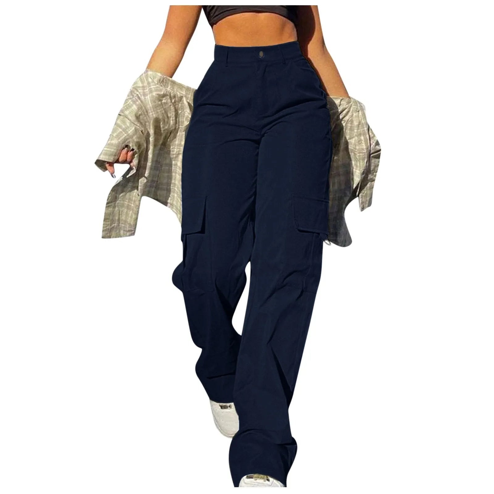 High-Waisted Wide Leg Twill Chino Pants