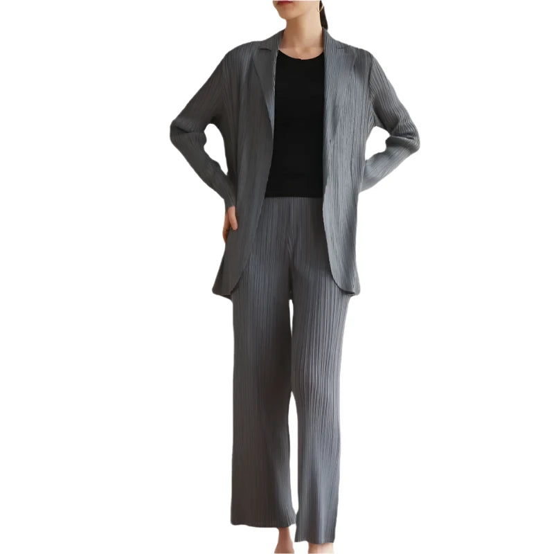 Pleated Retro Blazer Suit