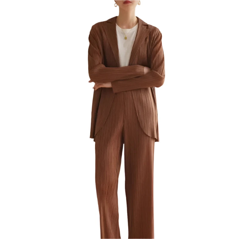 Pleated Retro Blazer Suit