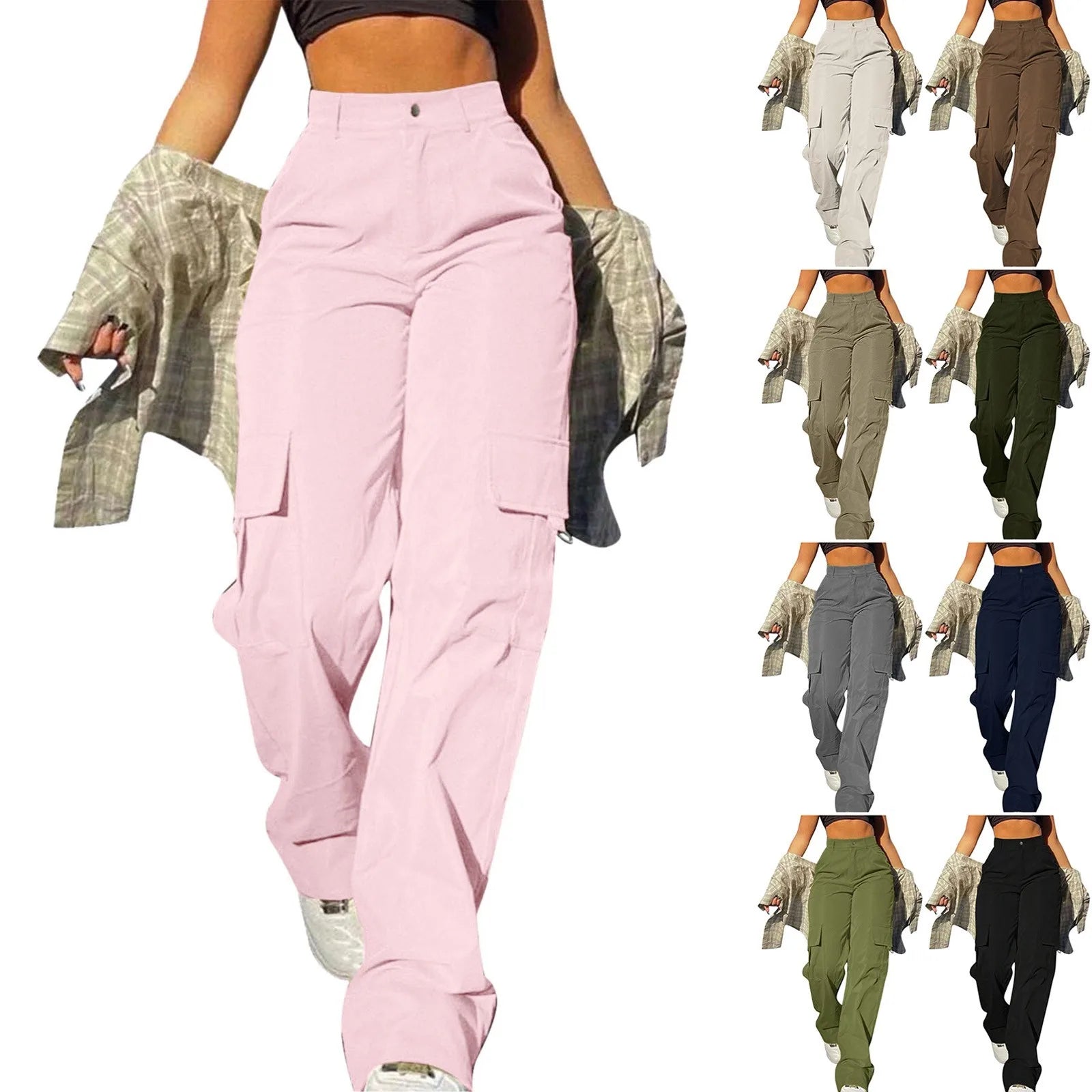 High-Waisted Wide Leg Twill Chino Pants