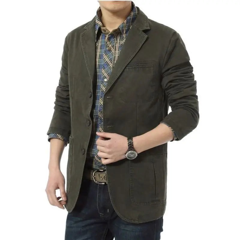 Men's Vintage Casual Twill Suit Jacket