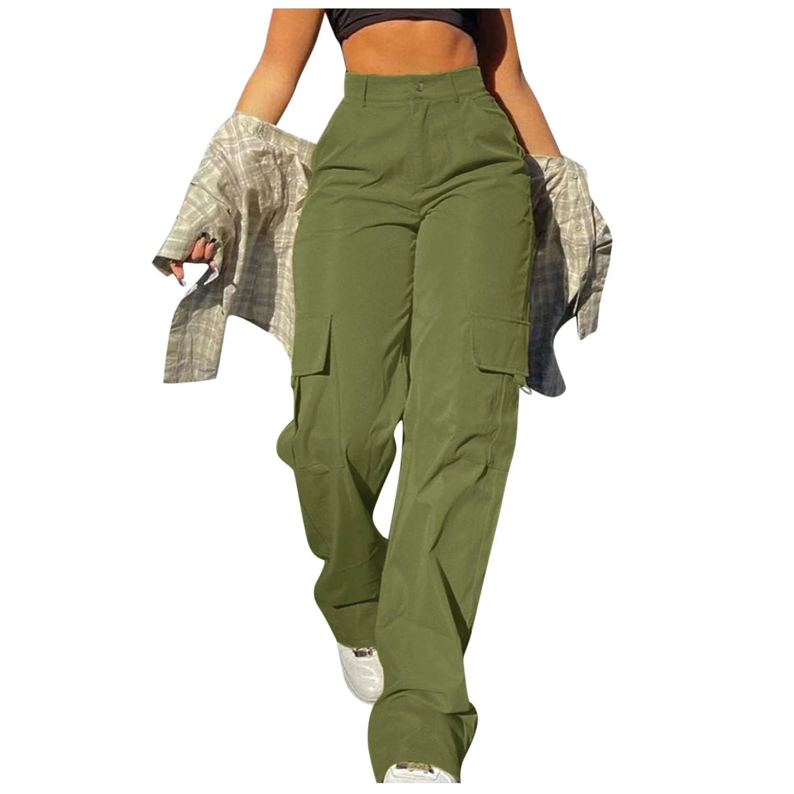 High-Waisted Wide Leg Twill Chino Pants