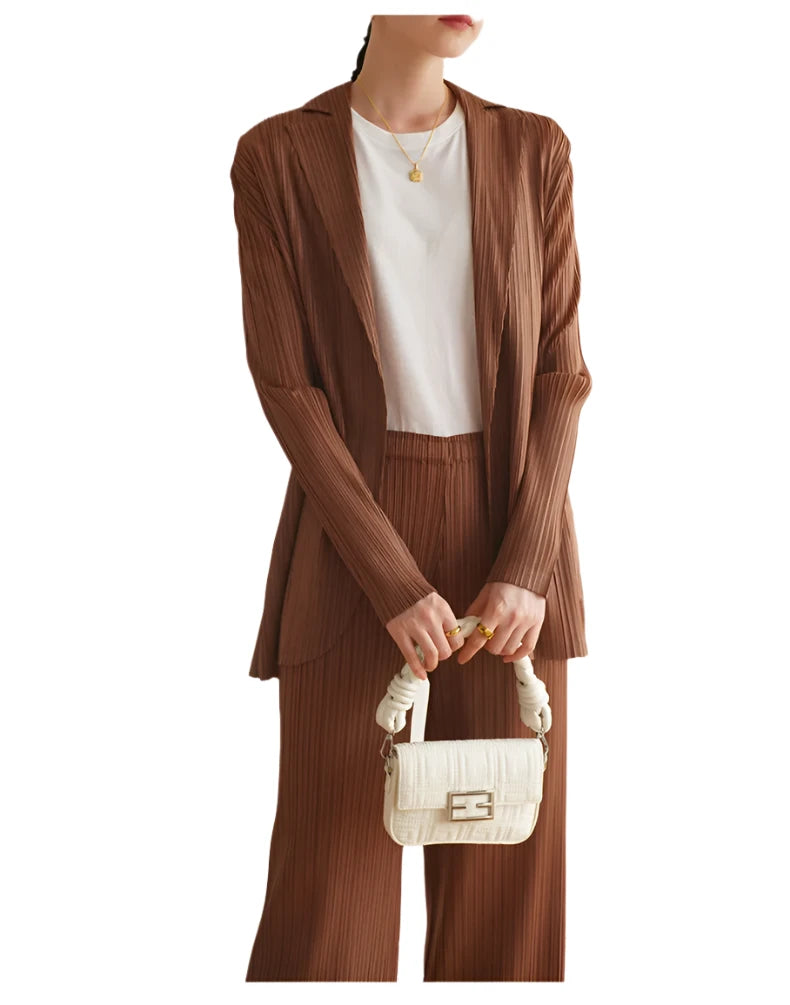 Pleated Retro Blazer Suit