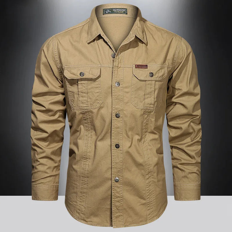 High-Quality Cotton Military cargo shirt