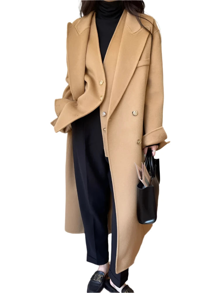 Luxury Double-Sided Cashmere Wool Coat Set