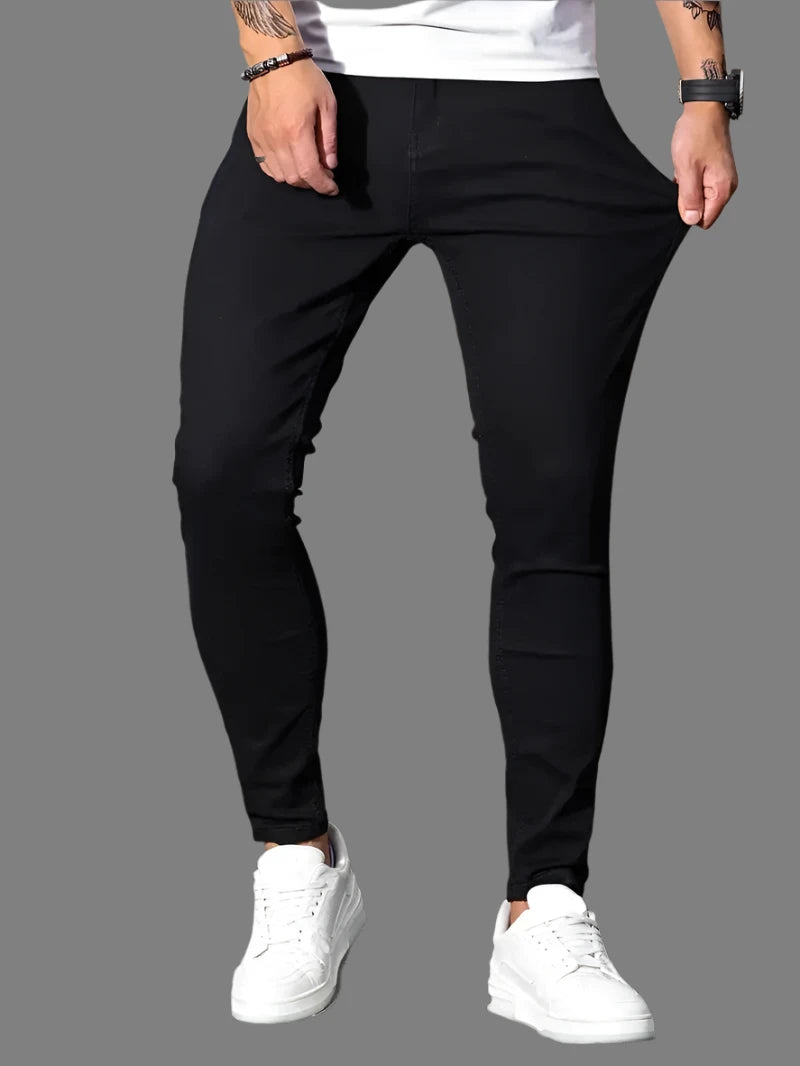 Slim Fit washed zipper stretch jean