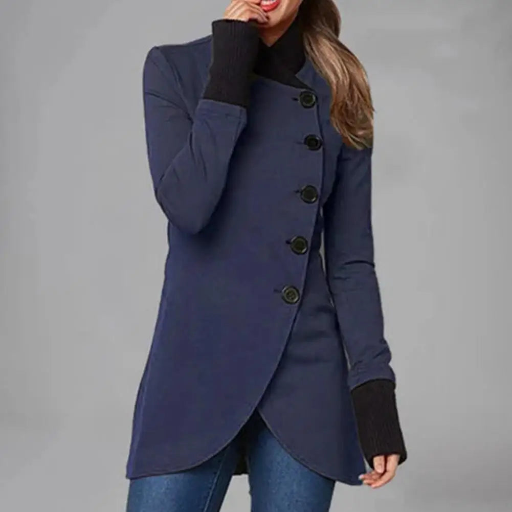 Women's Mid-Length Irregular Hem Winter Overcoat