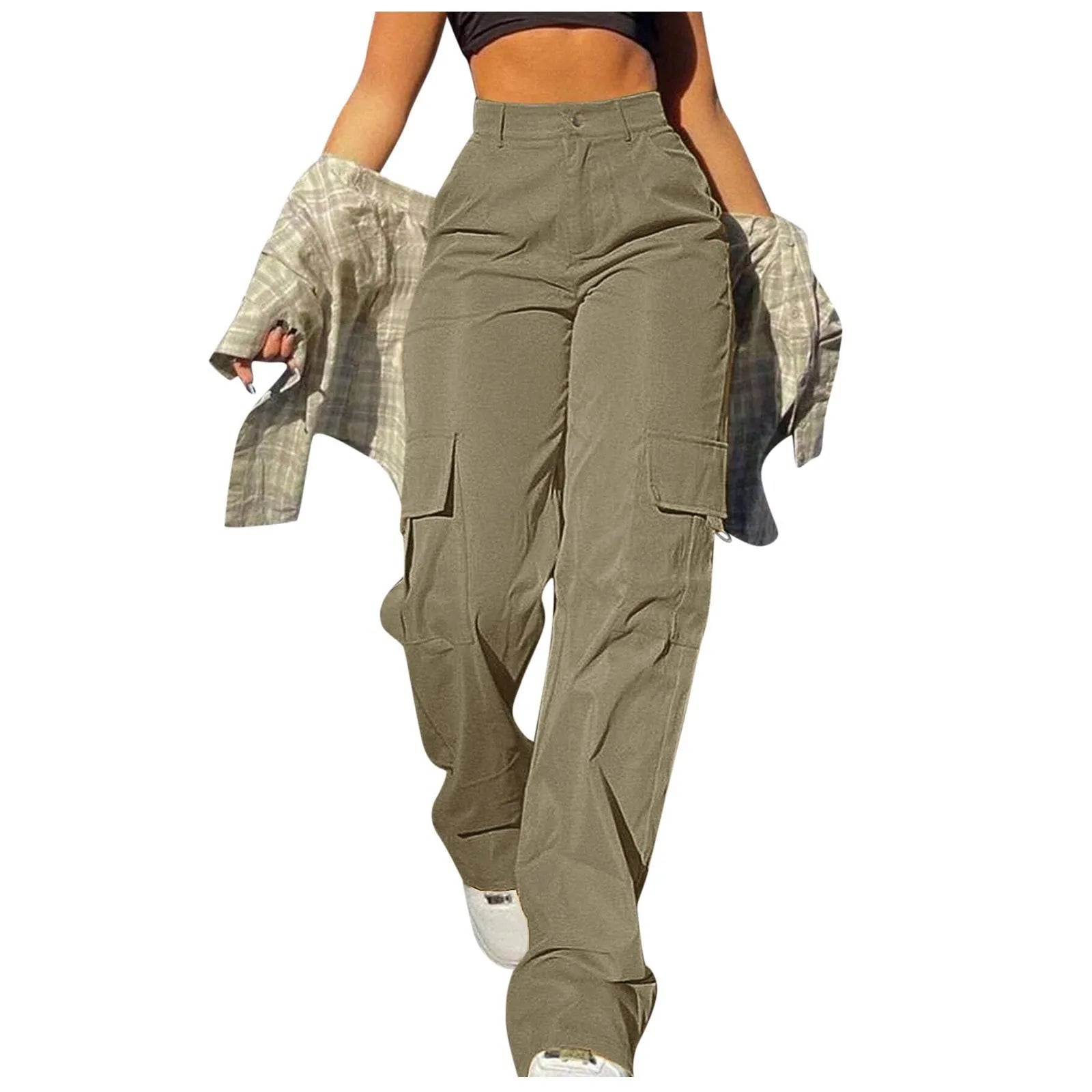 High-Waisted Wide Leg Twill Chino Pants