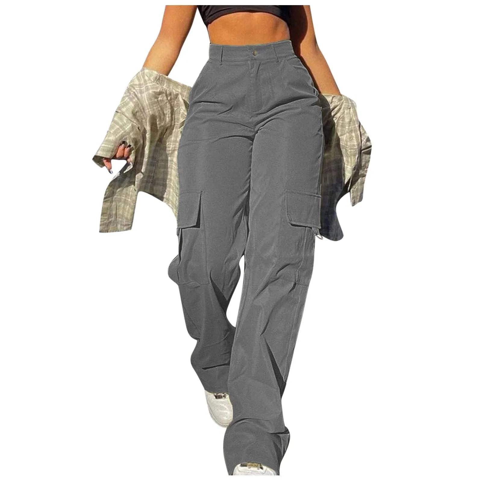 High-Waisted Wide Leg Twill Chino Pants