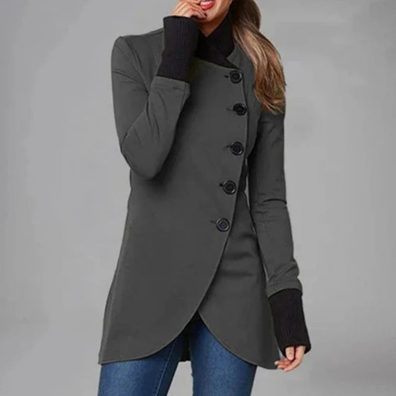 Women's Mid-Length Irregular Hem Winter Overcoat