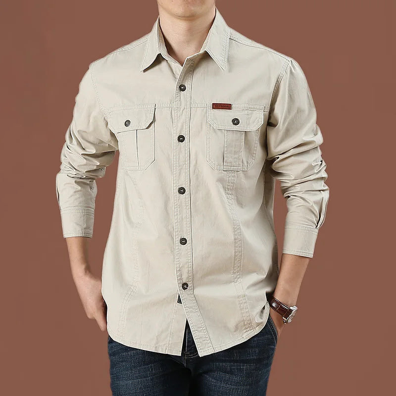 High-Quality Cotton Military cargo shirt