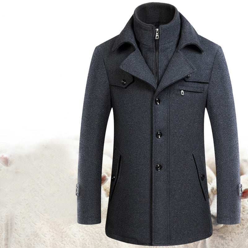 Wool jacket men's woolen coat