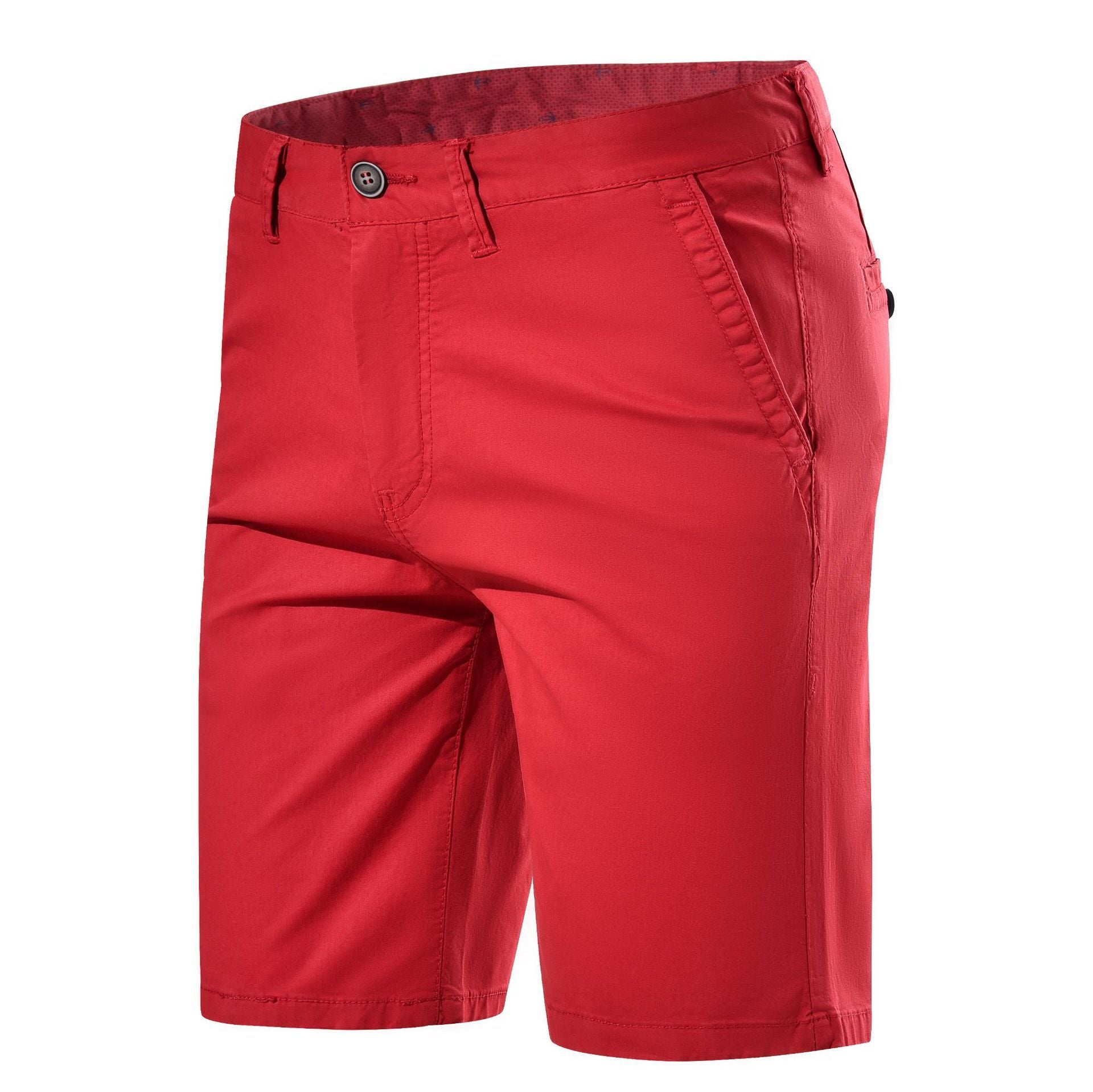 Men's Fashion Casual Mid-waist Straight Solid Color Shorts