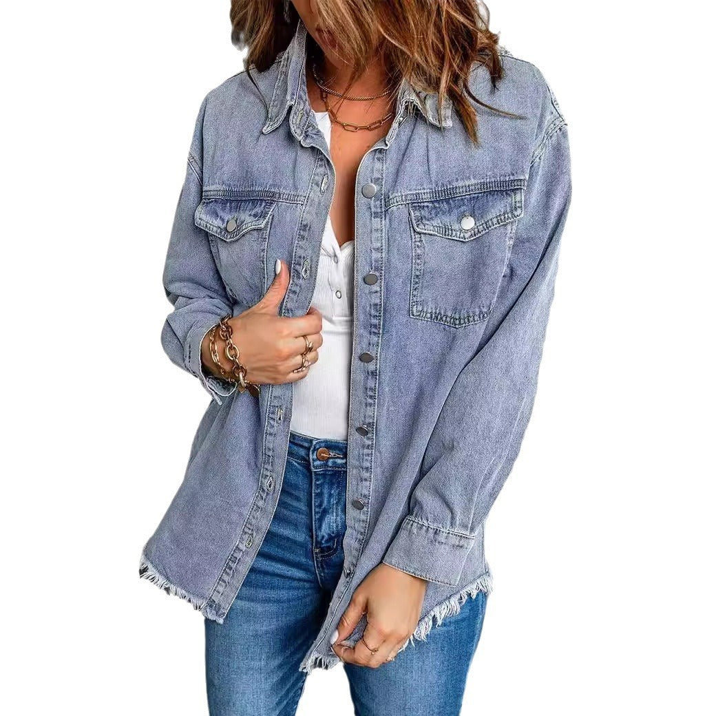 Fashion Denim Jacket Women's Button Shirt