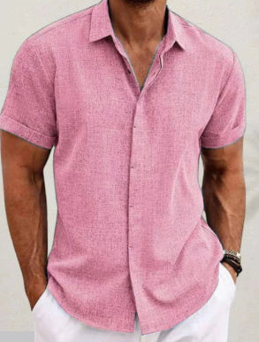 Men's Linen Short Sleeved T-shirt Loose Fitting