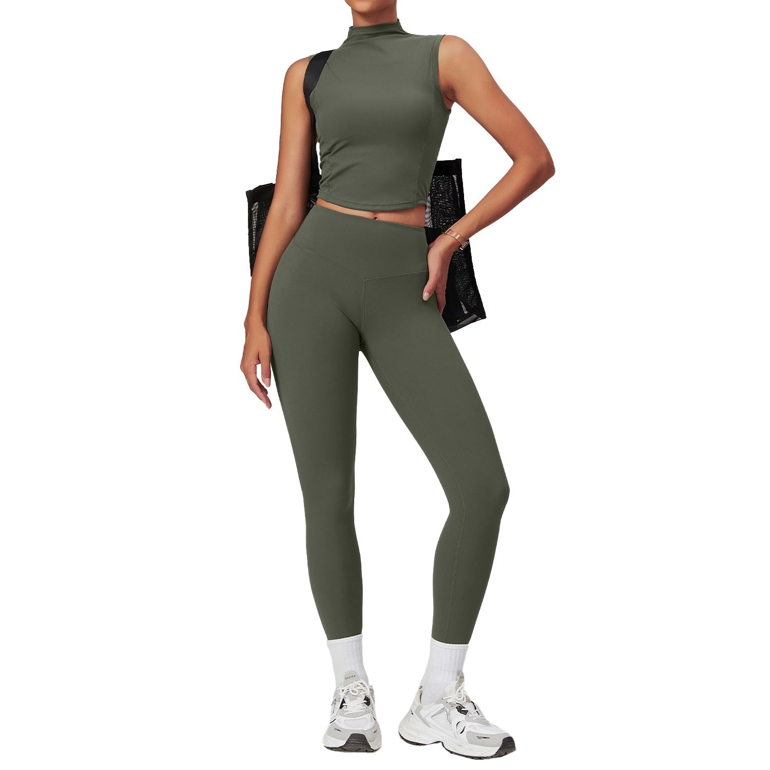 Women's Casual Sandblasting Tight Fitting Exercise Yoga Set